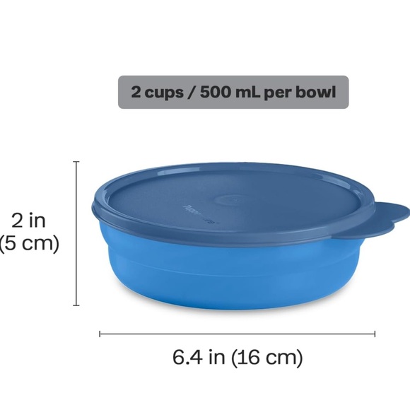 Tupperware cereal bowls Set - Purple, Blue, and White - Picture 2 of 2